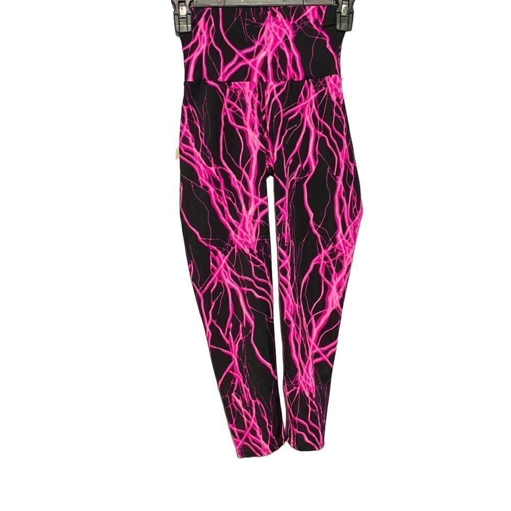 Neon Pink Lightning Athletic Leggings Size XS